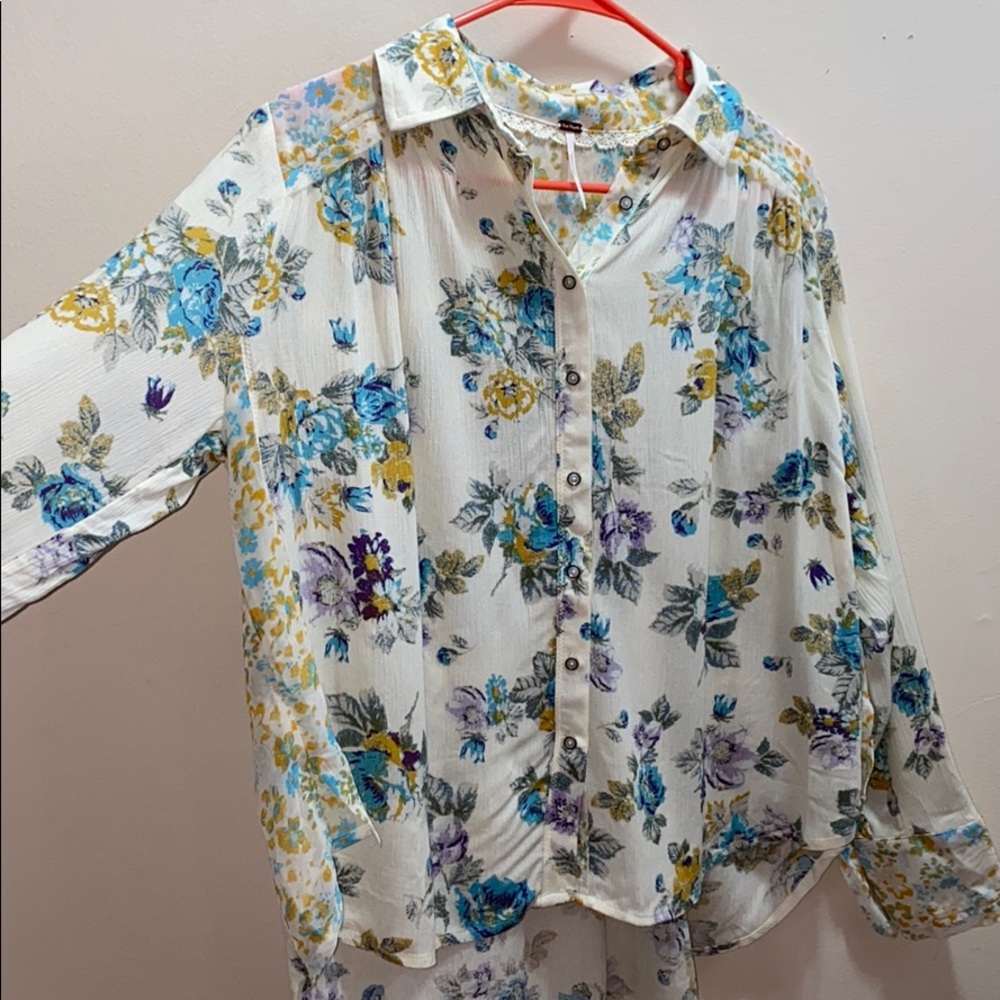 Floral free people blouse